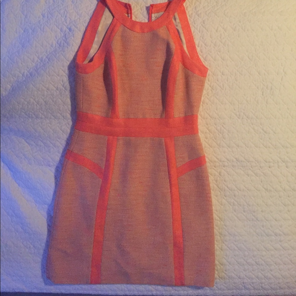 Milly Neon Couture cotton tweed piped dress